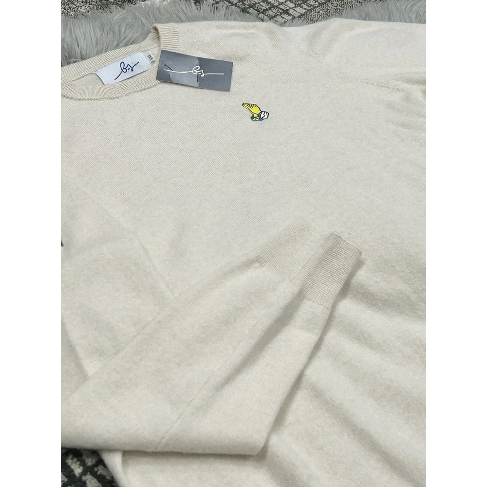 Boston Scott Golf Mens‎ 100% Cashmere Oatmeal Sweater LS Size XXLarge ($205)